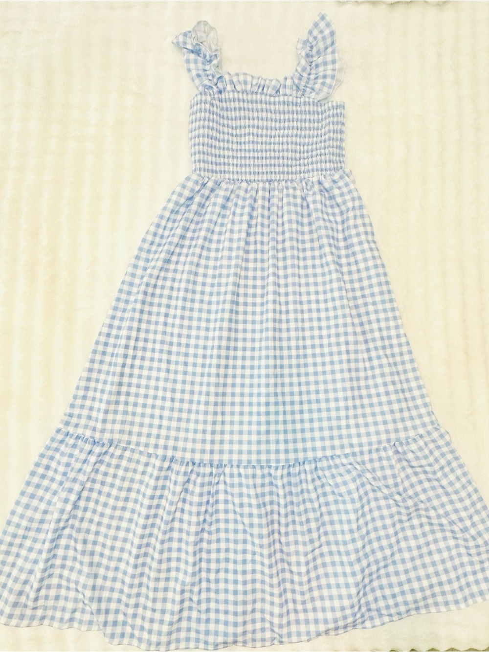 Blue Gingham Ruffle Strap Dress - Picture 6 of 6